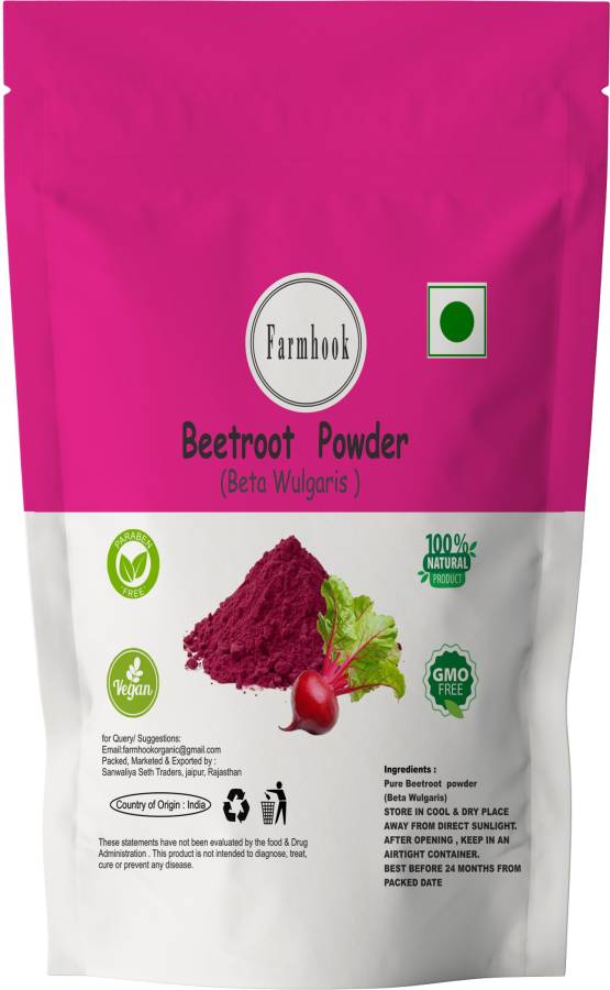 Farmhook 100% Natural & Pure Beetroot Powder For Face Pack And Hair Pack Price in India