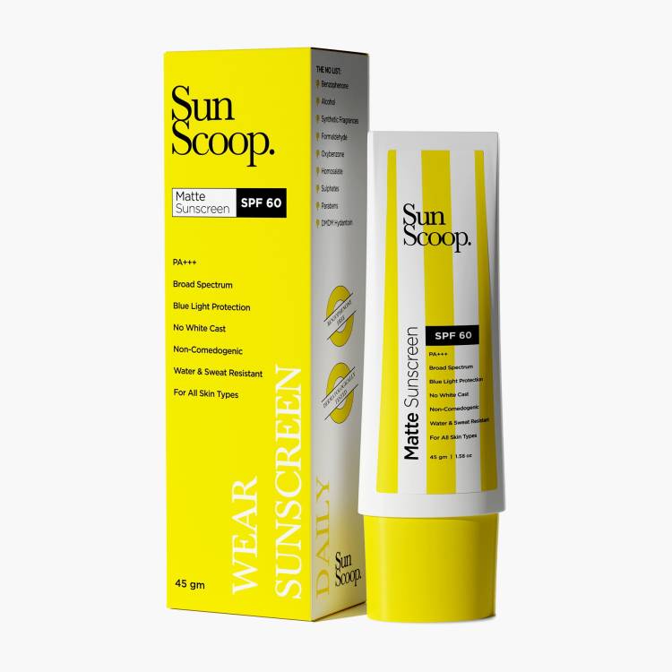 SunScoop Matte Sunscreen For all skin types, ultra-lightweight and quick-absorbing - SPF 60 PA+++ Price in India