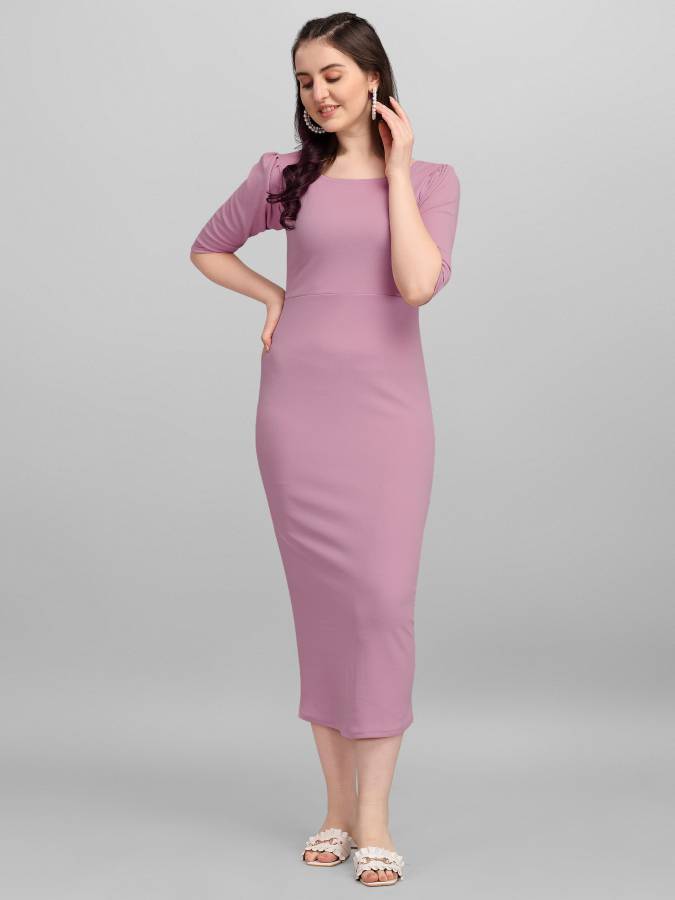 Women Bodycon Purple Dress Price in India