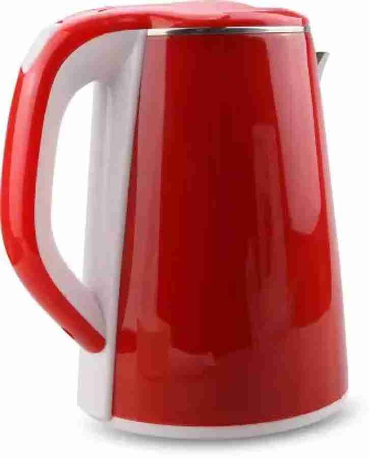 E VYAPAR KENDRA RED ELECTRIC KETTLE 2.5Litre Stainless Steel with 2level Safety Electric Kettle