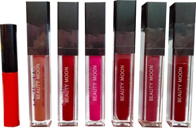 BEAUTY MOON F 6 Color Shade Liquid Lipgloss Matte Finish 1 Extra Free Price in India
