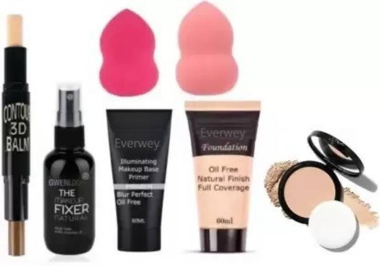 Everwey REVOLUTIONARY MAKEUP 3D BALM STICK & FACE POWDER COMPACT WITH FACE MAKEUP COMBO Price in India