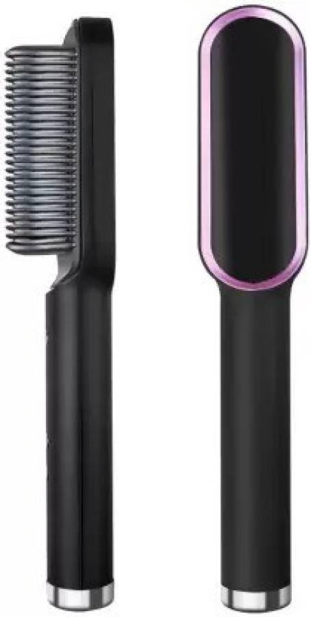 TECHMAZE Professional Hair Brush Curling Anti-perm Straight Styler Frizz-Free Silky Professional Hair Straightener Comb Ceramic Hair Curler HQT 909B 5 Heat Settings Hair Straightener Brush Price in India