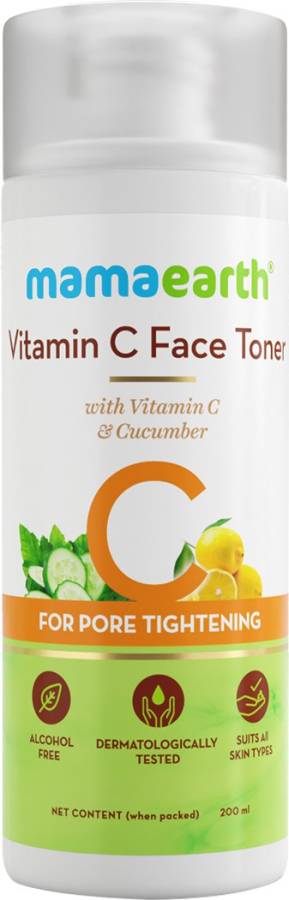 MamaEarth "Vitamin C Toner For Face, with Vitamin C & Cucumber for Pore Tightening 200 ml" Men & Women Price in India