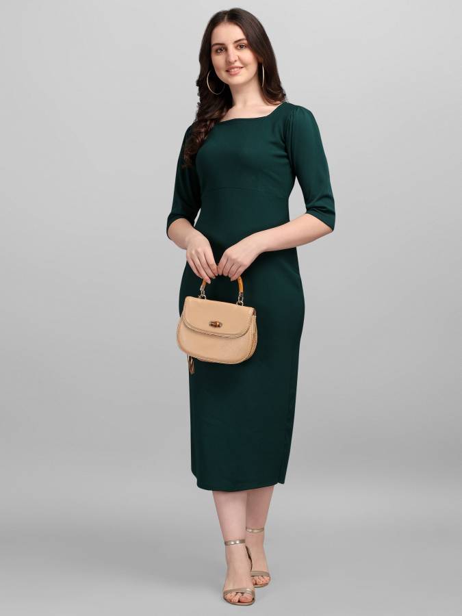 Women Bodycon Green Dress Price in India