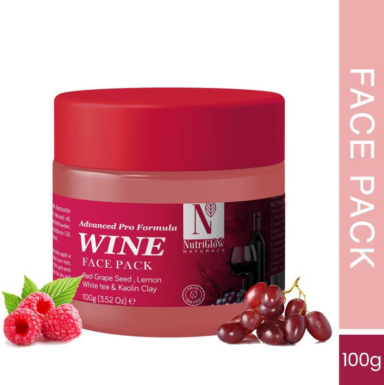 NutriGlow NATURAL'S Advanced Pro Formula Wine Face Pack for Glowing Skin with Kaolin Clay Price in India