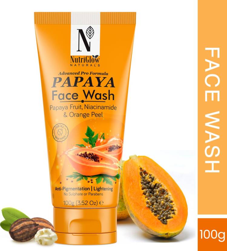 NutriGlow NATURAL'S Advanced Pro Formula Papaya  for Skin Brightening & Tan Removal Face Wash Price in India