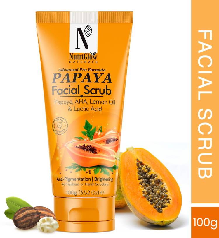 NutriGlow NATURAL'S Advanced Pro Formula Papaya Facial Scrub for Deep Exfoliation, All Skin Types Scrub Price in India