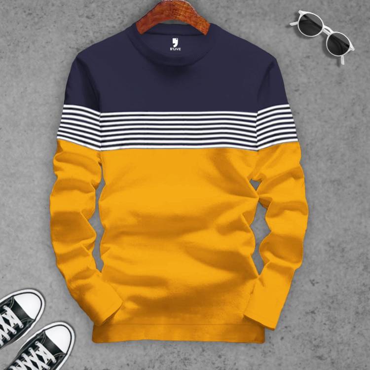 Boys Striped Cotton Blend T Shirt Price in India