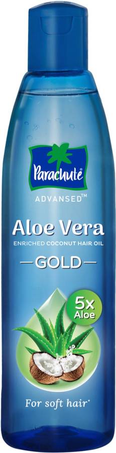 Parachute Advansed Aloe Vera Enriched Coconut Hair Oil GOLD, 5X Aloe Vera, Makes hair Sooperr soft Hair Oil Price in India