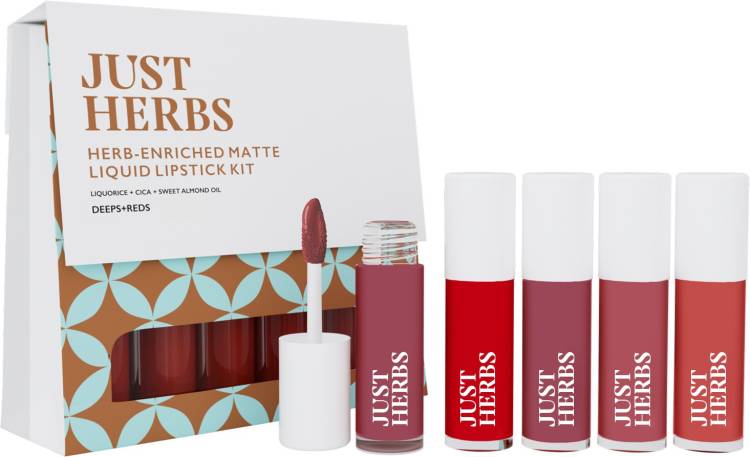 Just Herbs Enriched Liquid Lipstick Kit Set Of 5 Deeps & Reds Price in India
