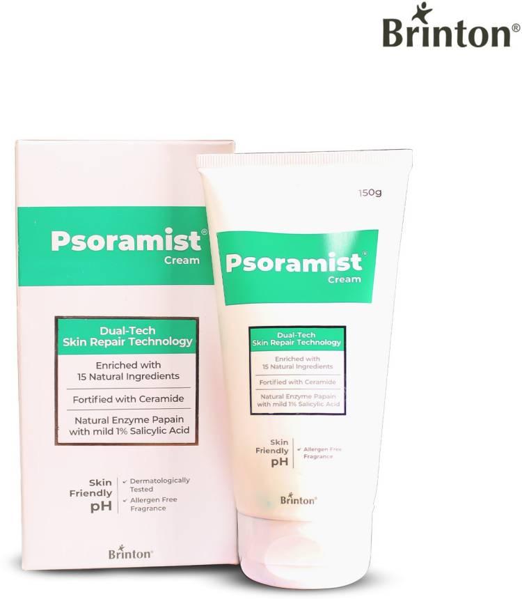 Brinton Psoramist Moisturizing Cream, 150 gm | Dual - Tech Skin Repair Technology Price in India