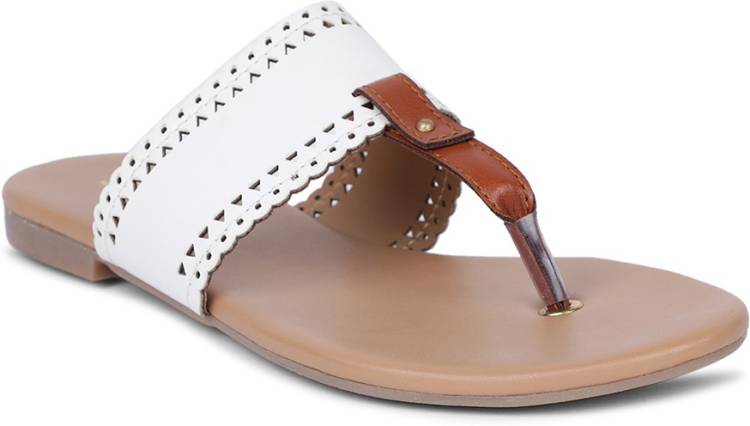 Women White Flats Sandal Price in India