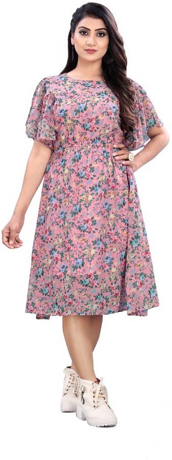 Women A-line Multicolor Dress Price in India