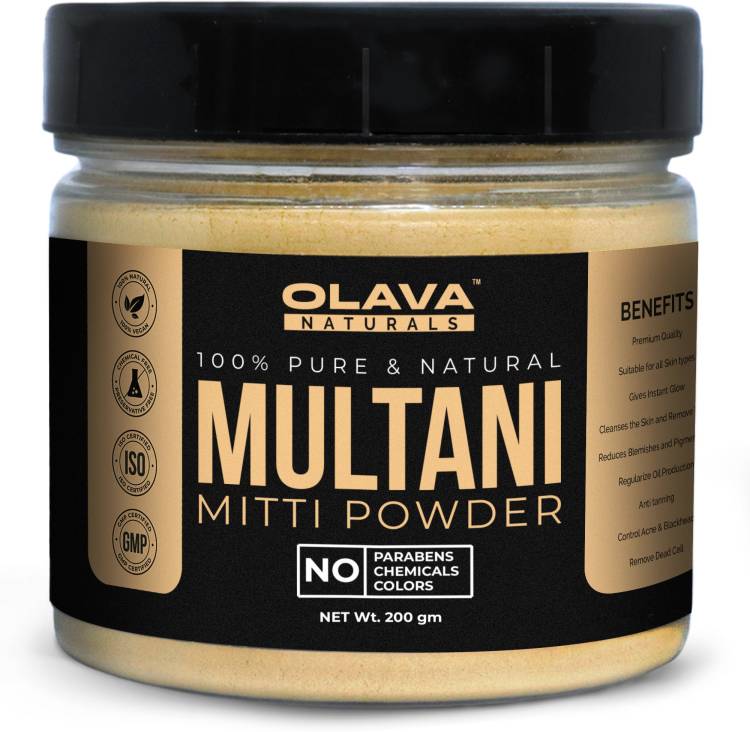 OLAVA NATURALS 100% Pure Multani Mitti Powder for Face Pack - Bentonite Clay - Fuller's Earth Price in India