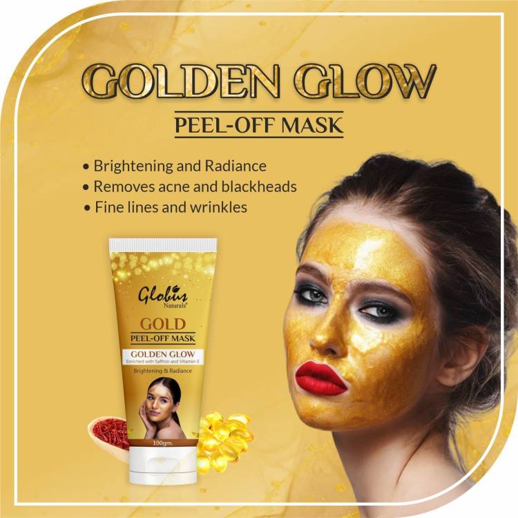 GLOBUS NATURALS Gold Peel Off Mask|Removes Blackhead|Anti-Aging|Lightening,Brightening for Women Price in India