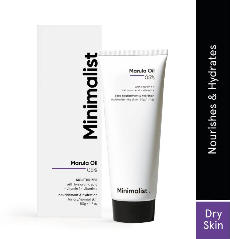 Minimalist 5% Marula Oil Face Moisturizer with Hyaluronic Acid & Vitamin E for Dry Skin Price in India