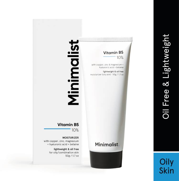 Minimalist 10% Vitamin B5 Oil Free Face Moisturizer with Zinc, Copper & HA for Oily skin Price in India