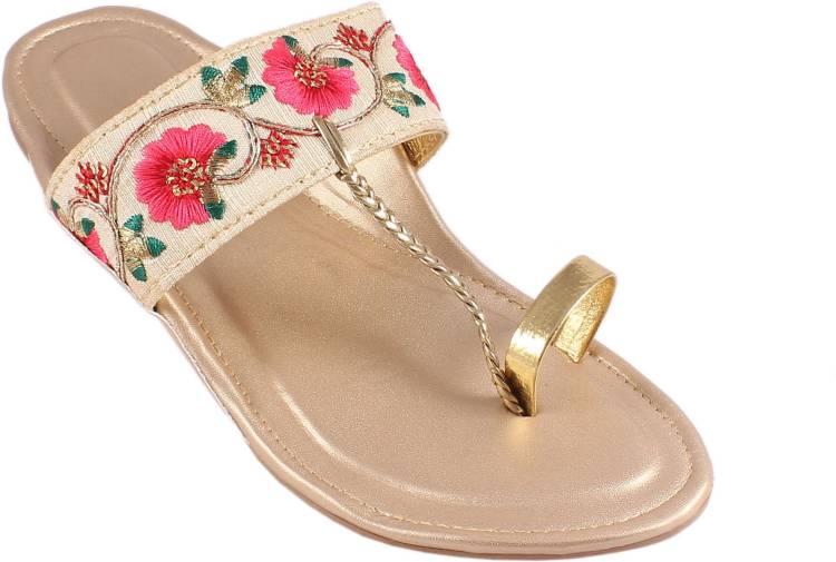 AMAZING TRADERS Women Gold Flats Price in India