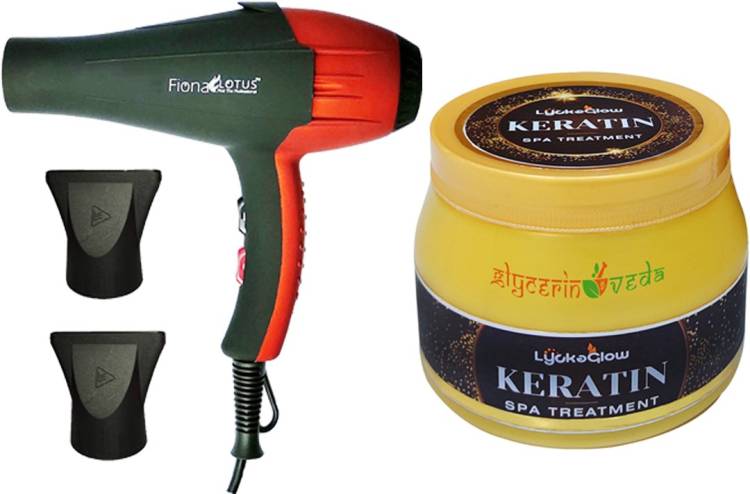 GlycerineVeda Fiona Ultra Fast Professional Hair Dryer + Natural Keratin Ultima Hair Spa Combo Hair Dryer Price in India