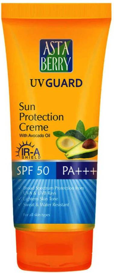 ASTABERRY UV GUARD Sun Protection Creme SPF 50PA 100ml (With Avacoda oil) - SPF 50 PA+++ Price in India