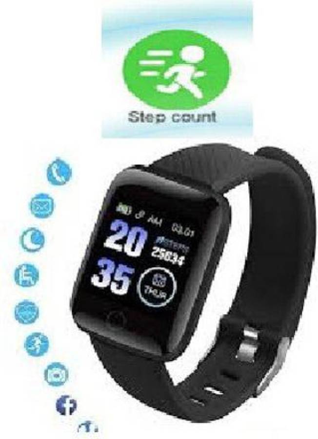 Ykarn Trades AQ500/ID116 ULTRA FITNESS TRACKER MULTI FACES SMART WATCH BLACK(PACK OF 1) Smartwatch Price in India