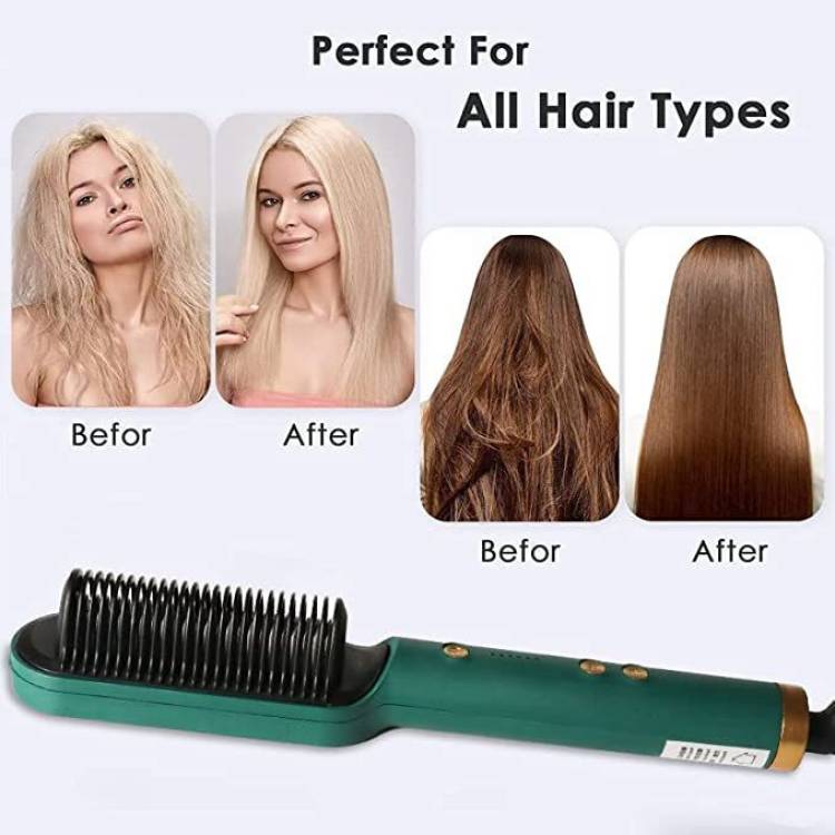 Nka COMB Hair Straightener Comb for Women & Men PTC Heating With 5 Temperature Electric Hair Straightener Brush Price in India
