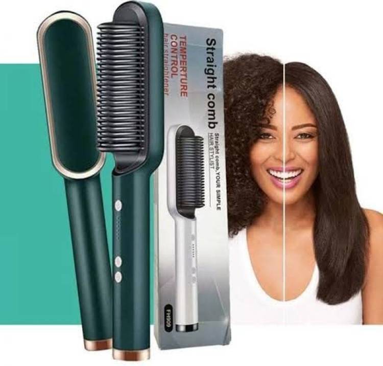 NezTech Hair Straightening Iron with Comb DV-2228 Hair Straightener Brush (Green) Hair Straightener Brush Price in India
