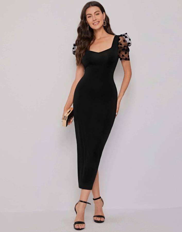 Women Bodycon Black Dress Price in India