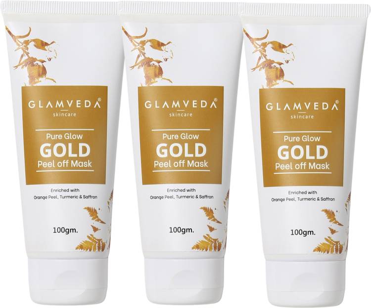 GLAMVEDA Pure Glow Gold Peel Off Mask Enriched With Orange Peel ,Turmeric & Saffron Price in India