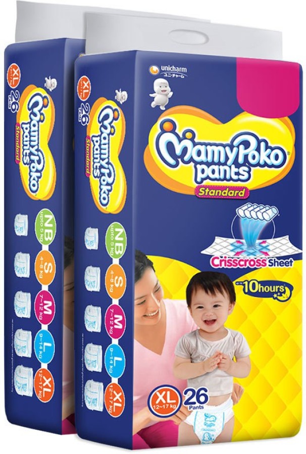 Buy bb Combo MAMYPOKO Pants Style Diapers - Medium 74pcs + Santoor Baby  Soap 3x75 gm Online at Best Price of Rs 1104 - bigbasket