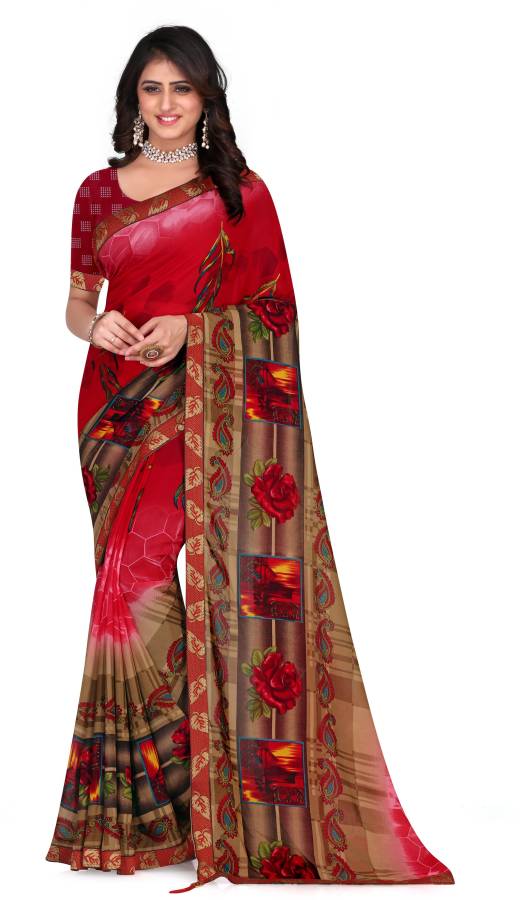 Embroidered Bollywood Georgette, Lace Saree Price in India
