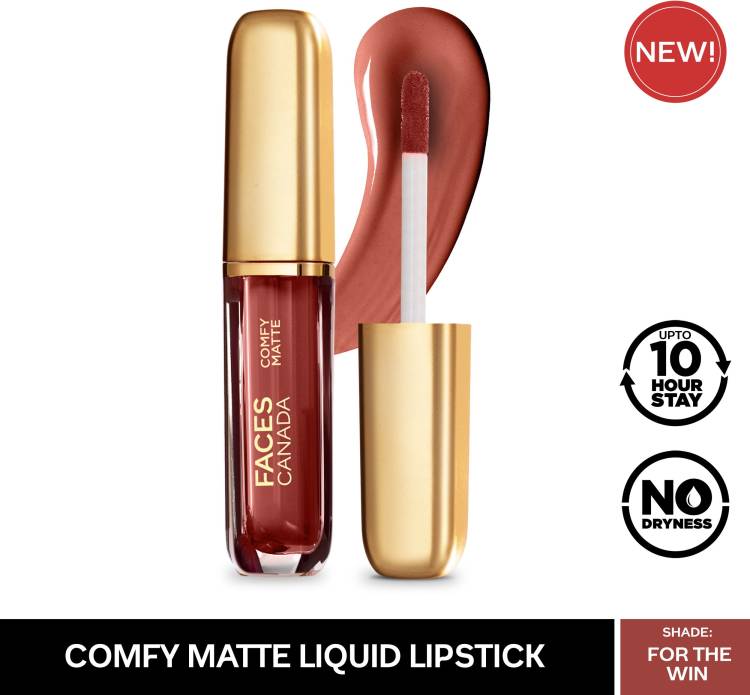 FACES CANADA Comfy Matte Lip Color, 10Hr Long Stay, Almond Oil, For The Win 08 3ml Price in India