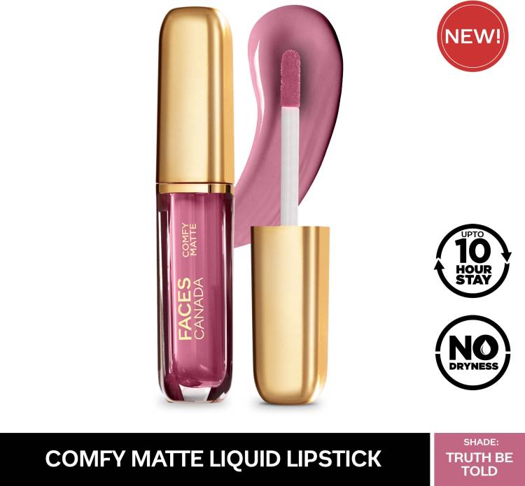 FACES CANADA Comfy Matte Lip Color, 10Hr Long Stay, Almond Oil, Truth Be Told 09 3ml Price in India