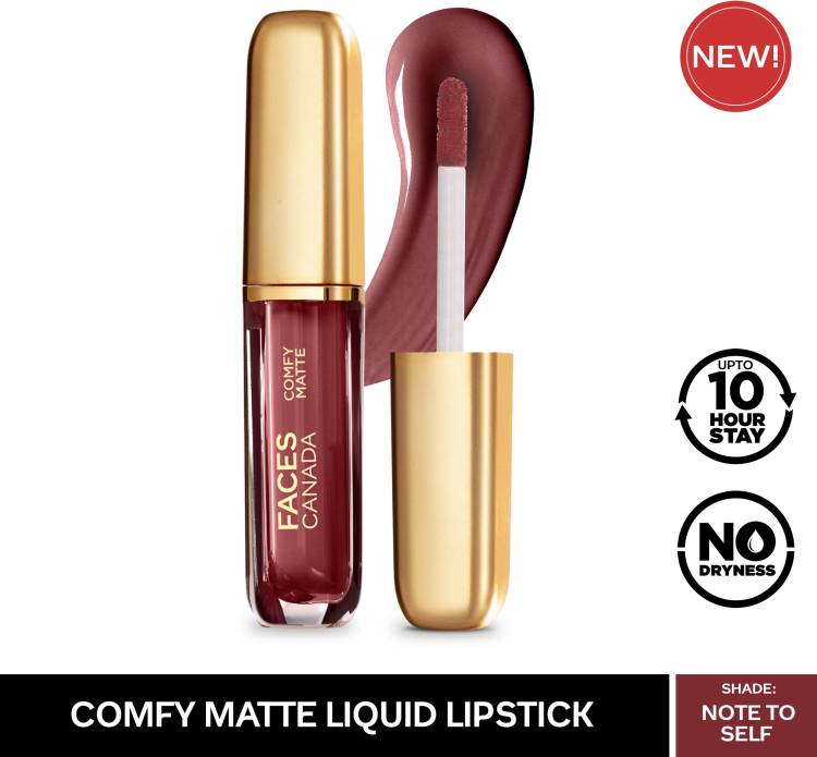 FACES CANADA Comfy Matte Lip Color, 10Hr Long Stay, Almond Oil, Note To Self 07 3ml Price in India