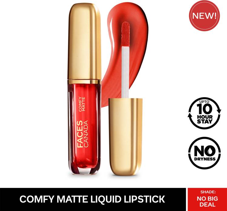 FACES CANADA Comfy Matte Lip Color, 10Hr Long Stay, Almond Oil, No Big Deal 12 3ml Price in India