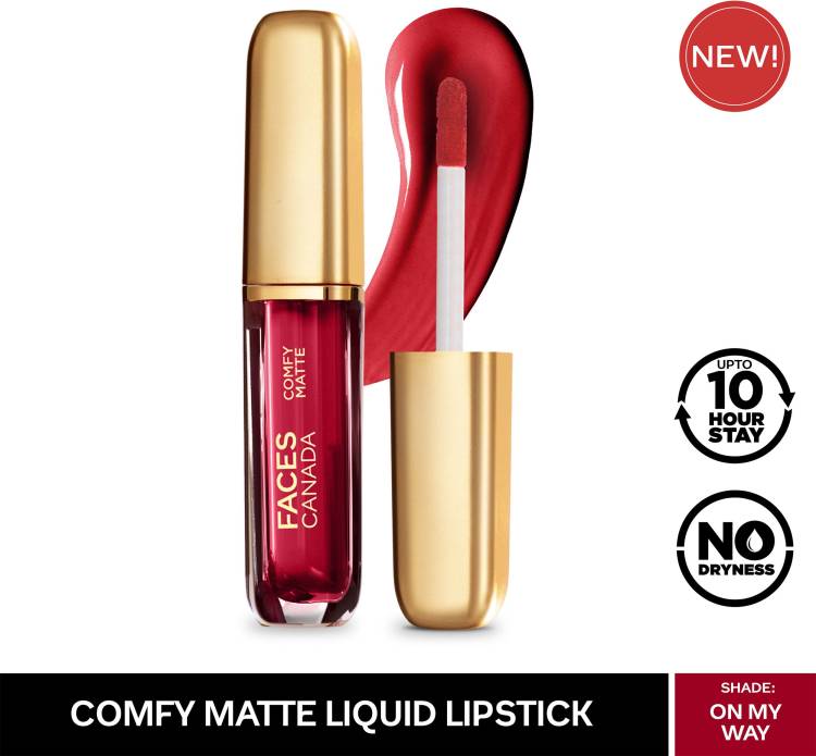 FACES CANADA Comfy Matte Lip Color, 10Hr Long Stay, Almond Oil, On My Way 01 3ml Price in India