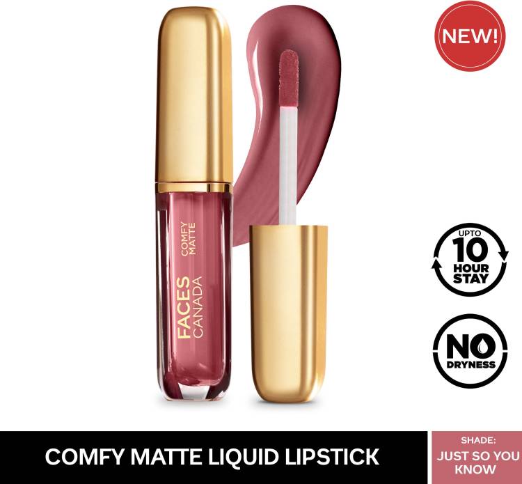 FACES CANADA Comfy Matte Lip Color, 10Hr Long Stay, Almond Oil, Just So You Know 10 3ml Price in India