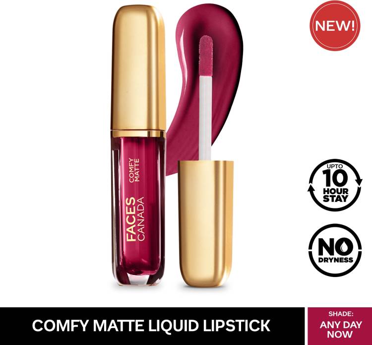 FACES CANADA Comfy Matte Lip Color, 10Hr Long Stay, Almond Oil, Any Day Now 04 3ml Price in India