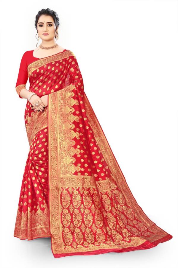 Embellished Banarasi Silk Blend Saree Price in India
