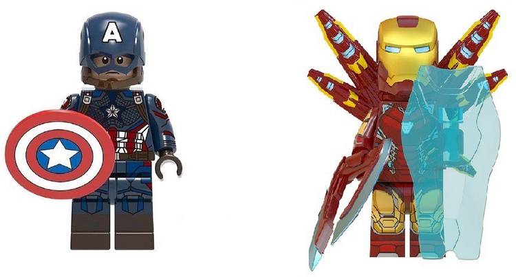 Delite Fun Play Super Hero COMBO Captain America Iron Man Mini Building Blocks puzzle generic toy figure