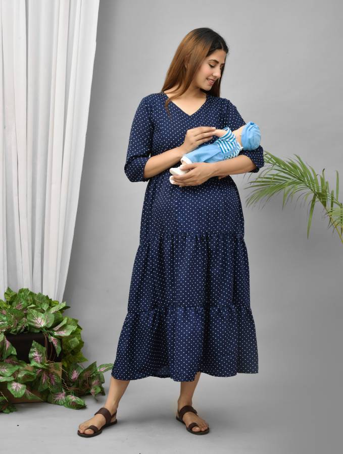 Women Gathered Blue Dress Price in India