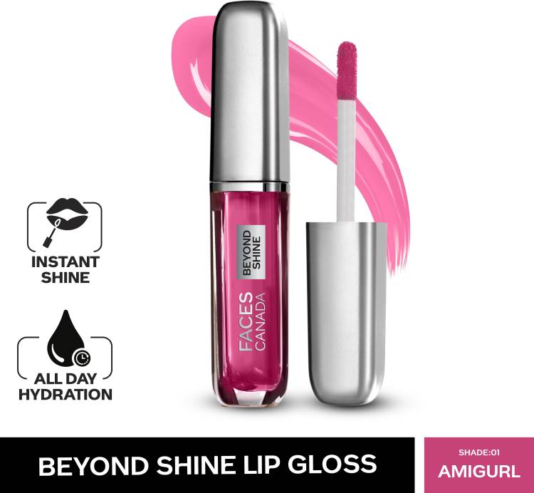 FACES CANADA Beyond Shine Lip Gloss AmiGurl 01 Long lasting Hydration Vegan I 3ml Price in India