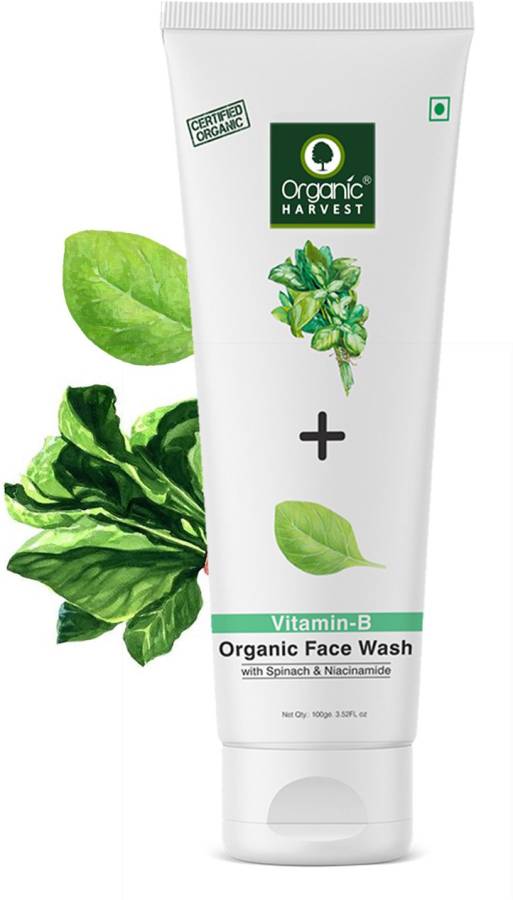Organic Harvest Vitamin B  with Spinach & Niacinamide for Oily & Combination Skin, Fights Pimples & Painful Acne, 100% Organic, Paraben & Sulphate Free Face Wash Price in India