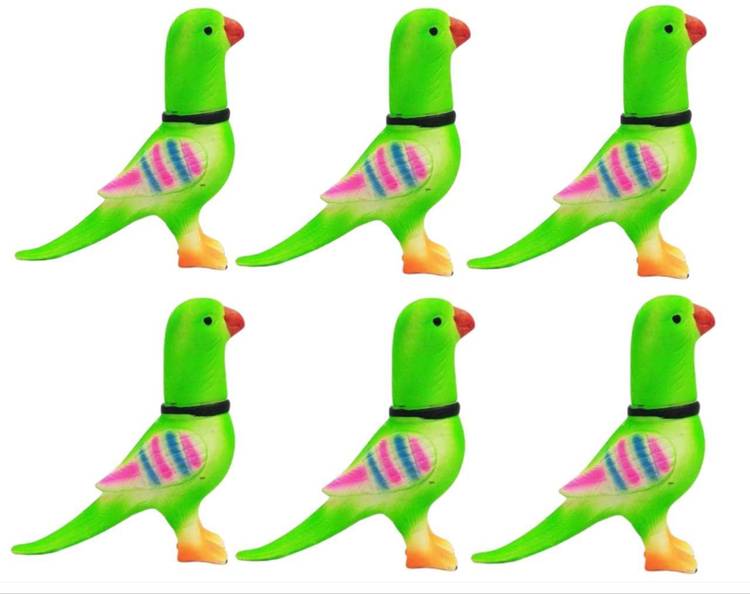 S Mark xParrot Toy with Sound for Kids and Baby | Pack of 6 | (Green Color)