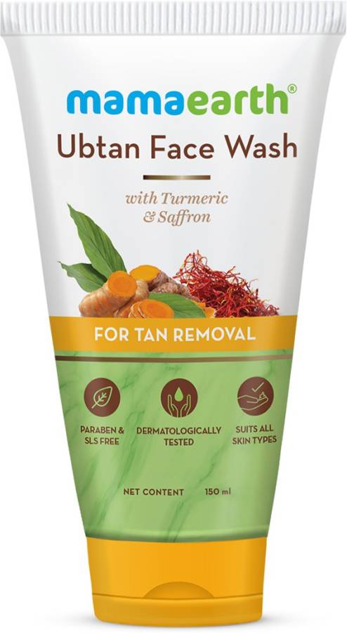 MamaEarth Ubtan Natural  For all Skin Type with Turmeric, Saffron for Tan Removal Face Wash Price in India