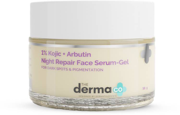 The Derma Co 1% Kojic + Arbutin Night Repair Face Serum-Gel for Dark Spots & Pigmentation Price in India