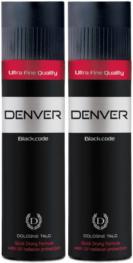 DENVER Black Code Cologne Talc Combo (Pack of 2) Price in India