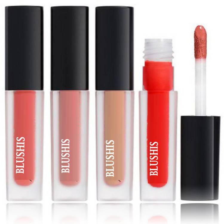 BLUSHIS Non Transfer Sensational Liquid Matte Lipsticks 4 Piece Price in India