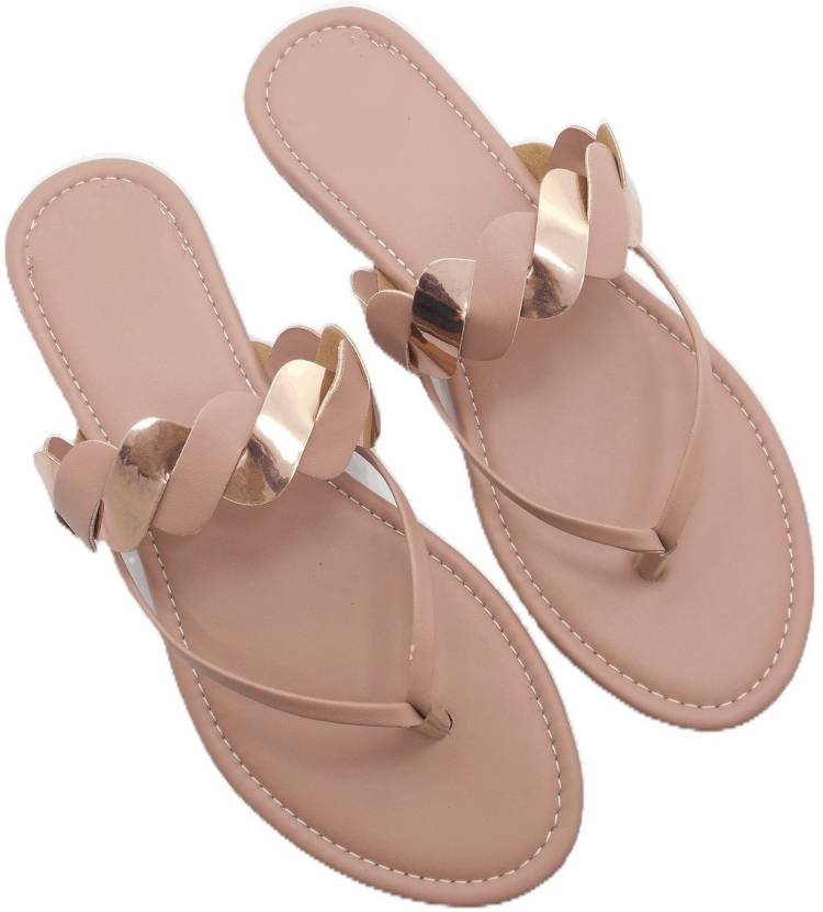 Women Trending Flat Sandals l Stylish Slipper For Women's l Girl's Outdoor,Party Wear Pink Flats Sandal Price in India